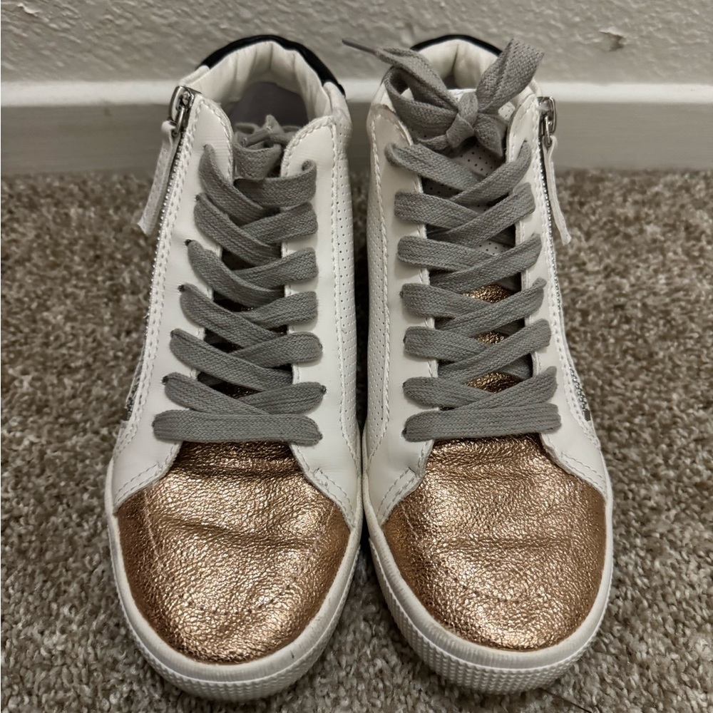 Dolce Vita Cream Sneakers with Silver Accents